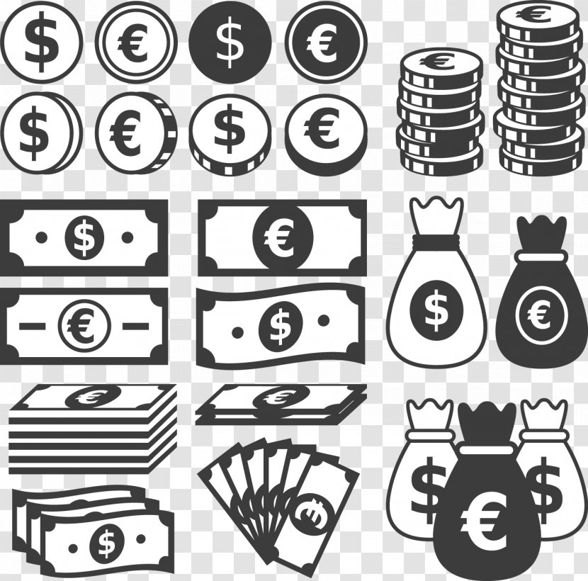 Money Banknote Coin Icon - Piggy Bank - 21 Of The Coins And Banknotes Vector Material Transparent PNG