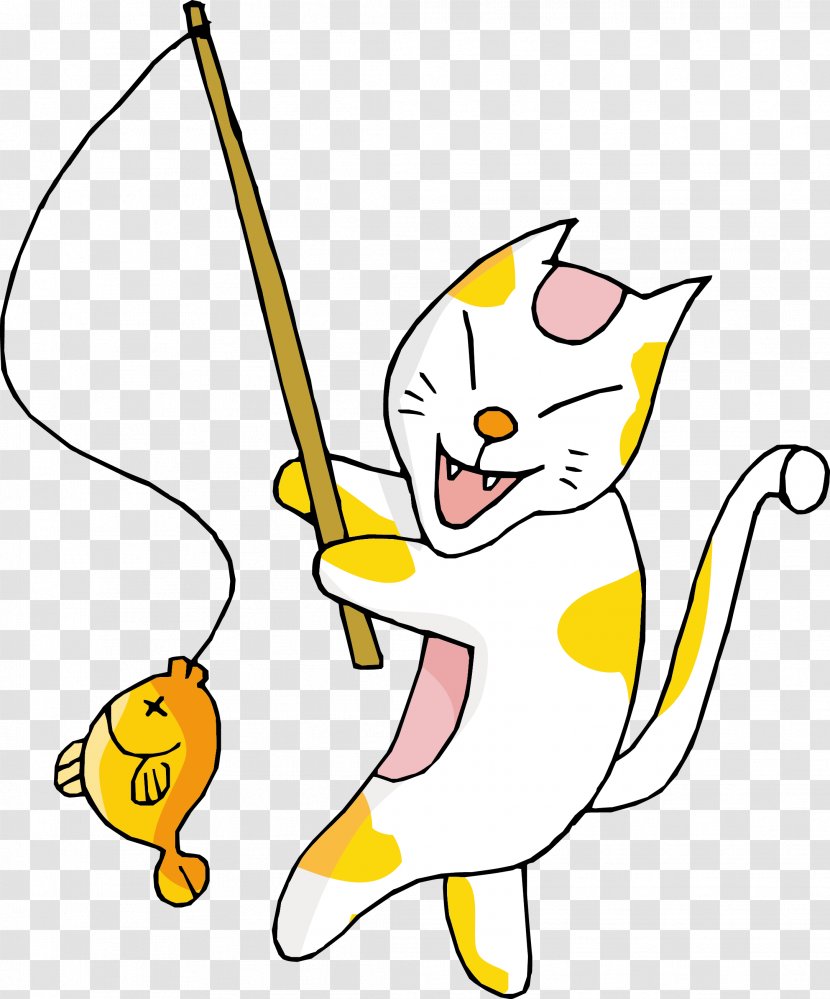 Angling Cartoon - Fictional Character - Cat Vector Transparent PNG