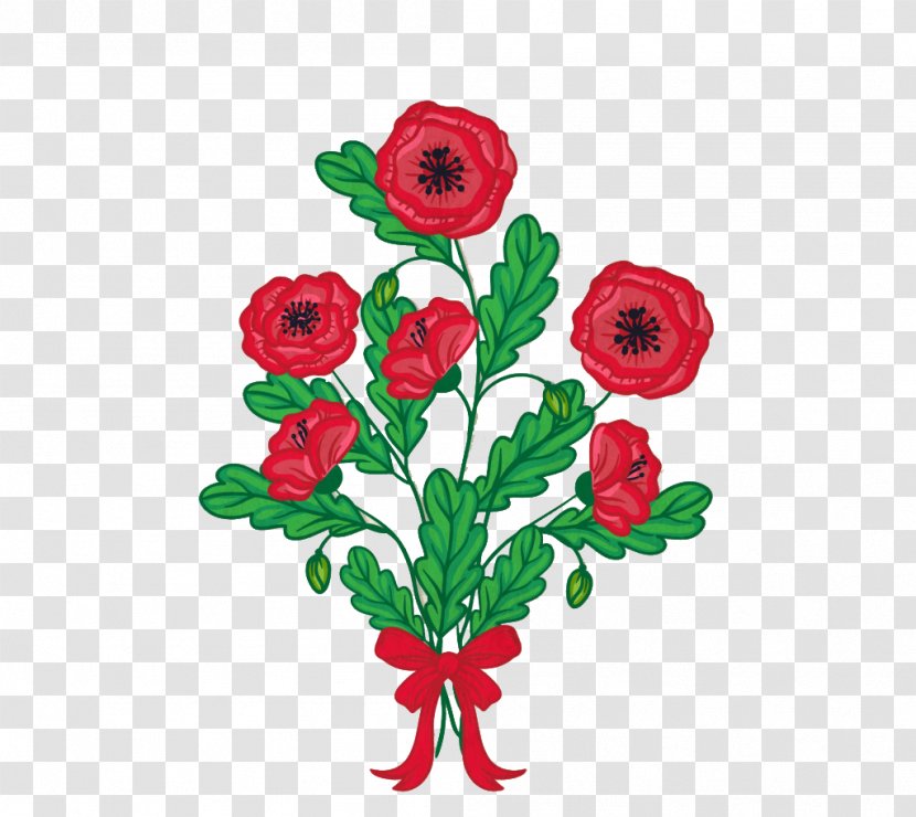Garden Roses Red Flower Bouquet - Artificial - Chinese Rose Transparent PNG