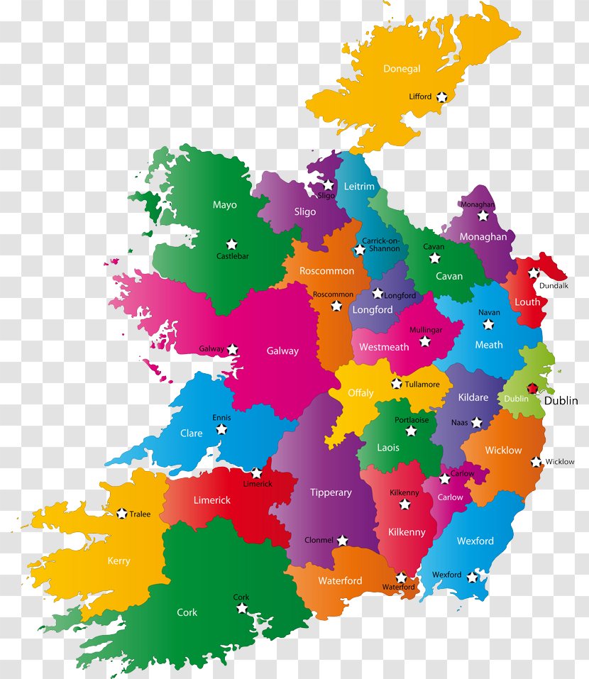 Counties Of Ireland World Map - Art Transparent PNG