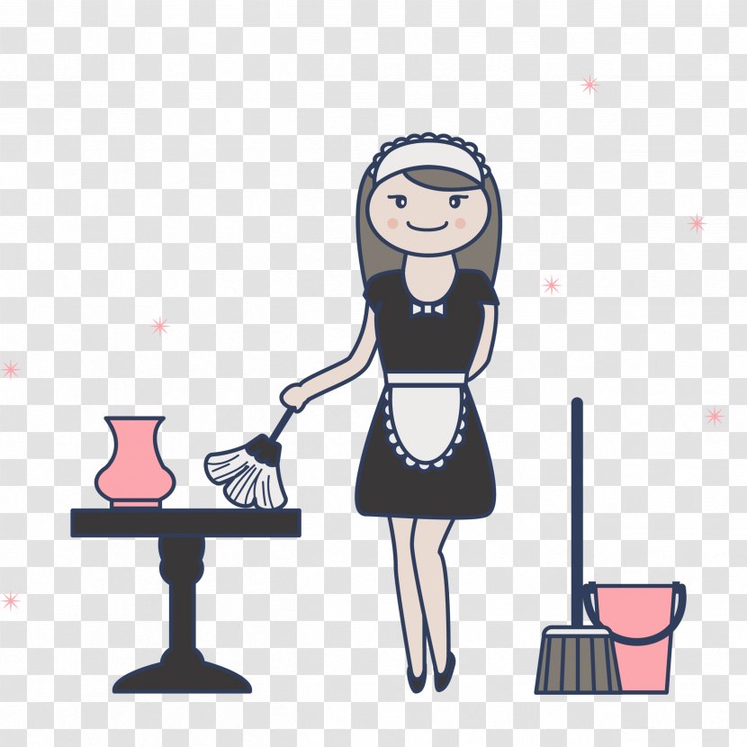 French Maid Image Cartoon Vector Graphics - Cleaner - Clean Transparent PNG