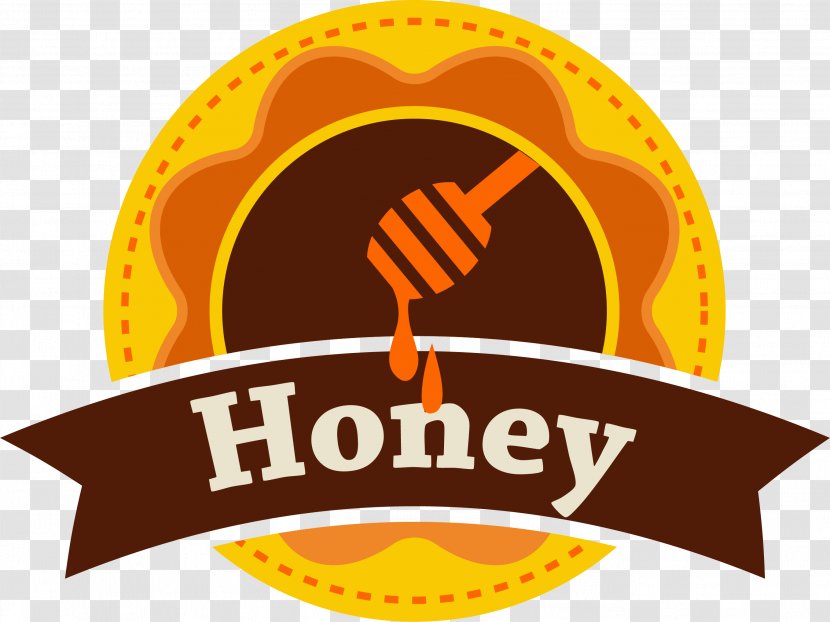 Honeycomb Food Honey Bee - Logo - Cartoon Label Transparent PNG