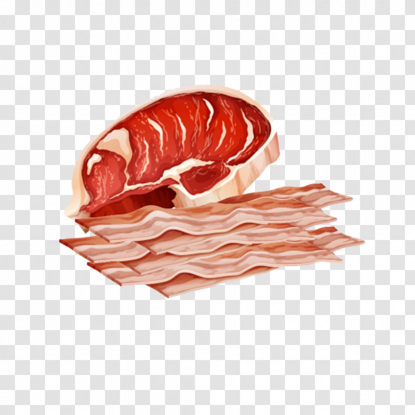 Bacon Prosciutto Domestic Pig Tocino Pork - Heart Transparent PNG