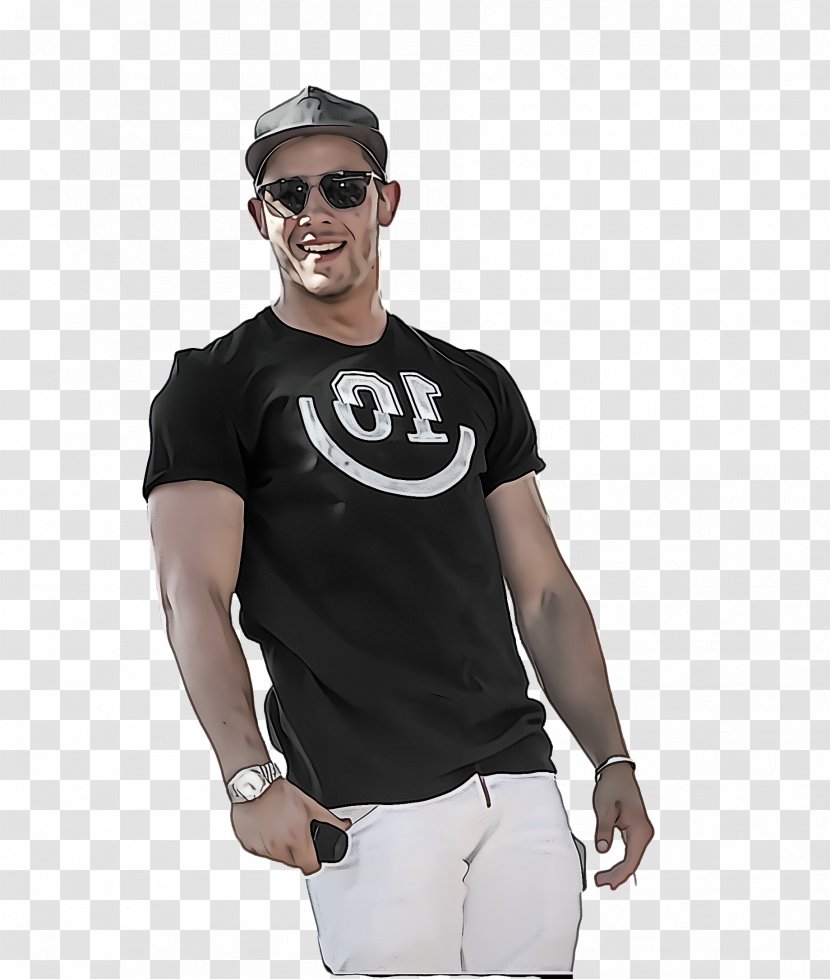 T-shirt White Clothing Black Sleeve - Cool - Neck Muscle Transparent PNG