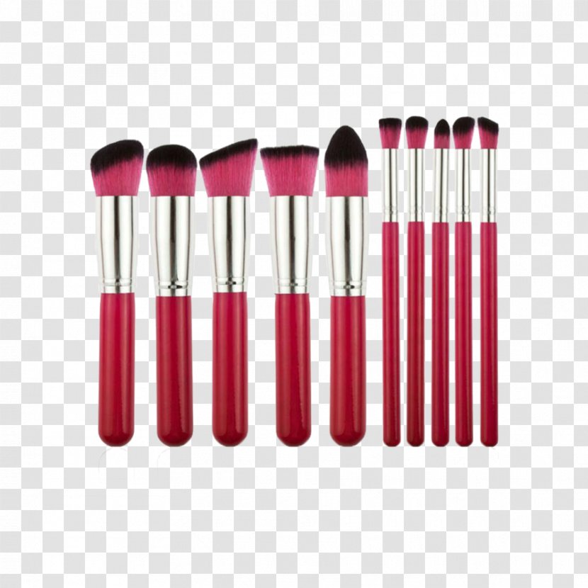 Makeup Brush Cosmetics Foundation Face Powder - Beauty - Pink Brushes Transparent PNG