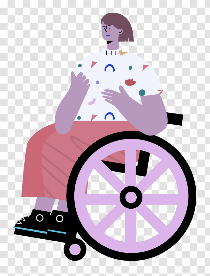 Sitting On Wheelchair Woman Lady Transparent PNG