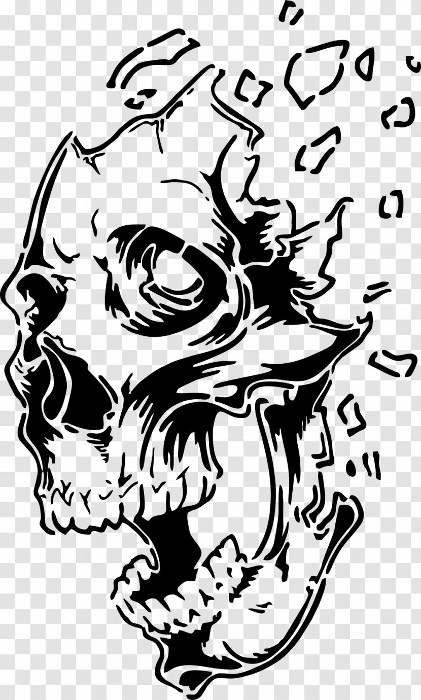 Stencil Airbrush Drawing Skull Art - Flower Transparent PNG