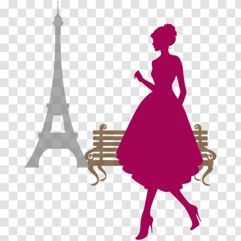 Eiffel Tower - Dress - Paris Woman Transparent PNG