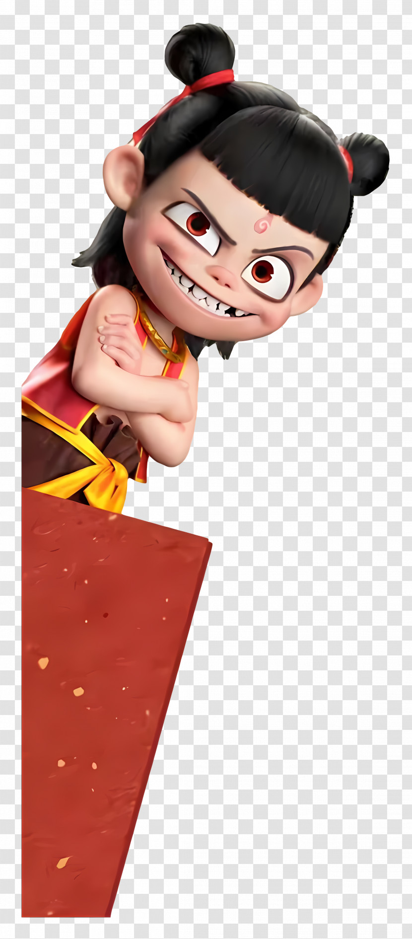 Nezha - Playful Cartoon Character With A Grin Transparent PNG