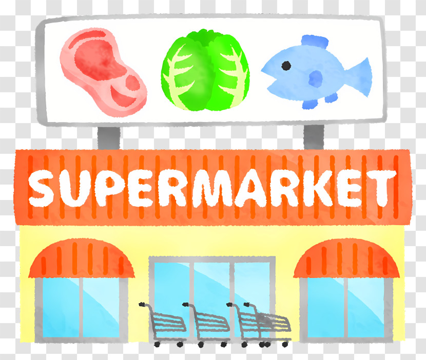 Supermarket - Colorful Supermarket With Groceries Transparent PNG