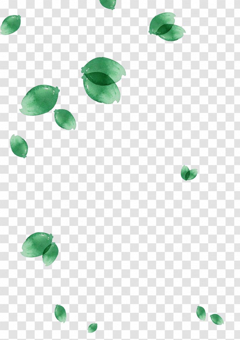 Leaf Watercolor Painting Green - Grass - Falling Leaves Transparent PNG
