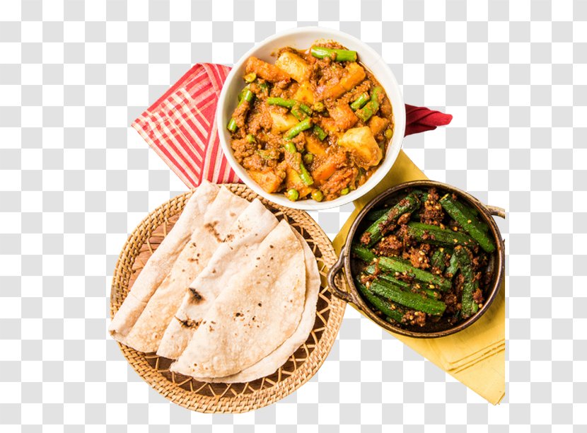 Indian Cuisine Roti Paratha Vegetarian Recipe - Malay Food Ribbon Lunch Transparent PNG