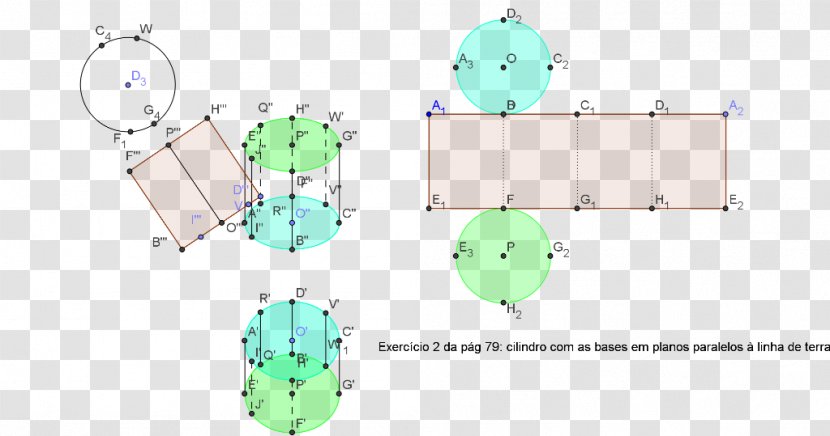 Descriptive Geometry Cylinder Mathematics GeoGebra - Area Transparent PNG