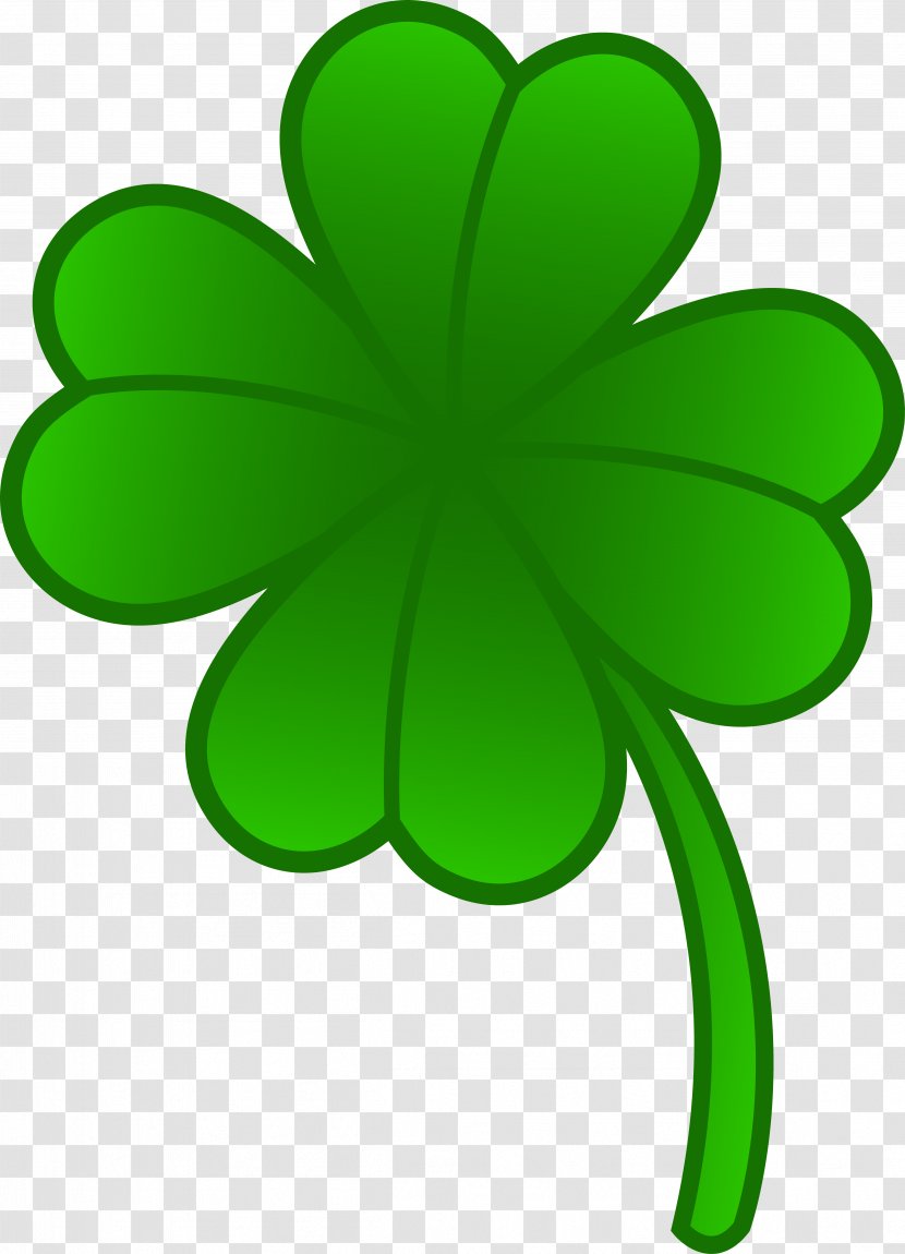 Four-leaf Clover Shamrock Saint Patrick's Day Clip Art - Four Leaf Clipart Transparent PNG