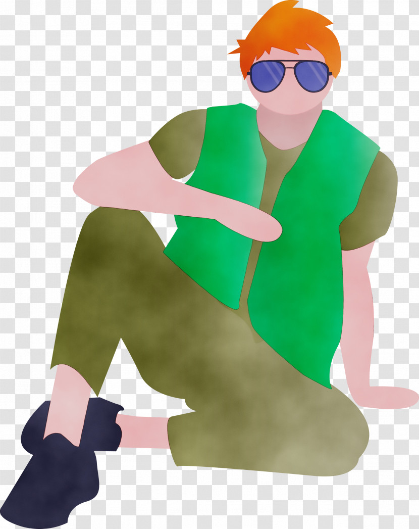 Green Cartoon Costume Animation Style Transparent PNG