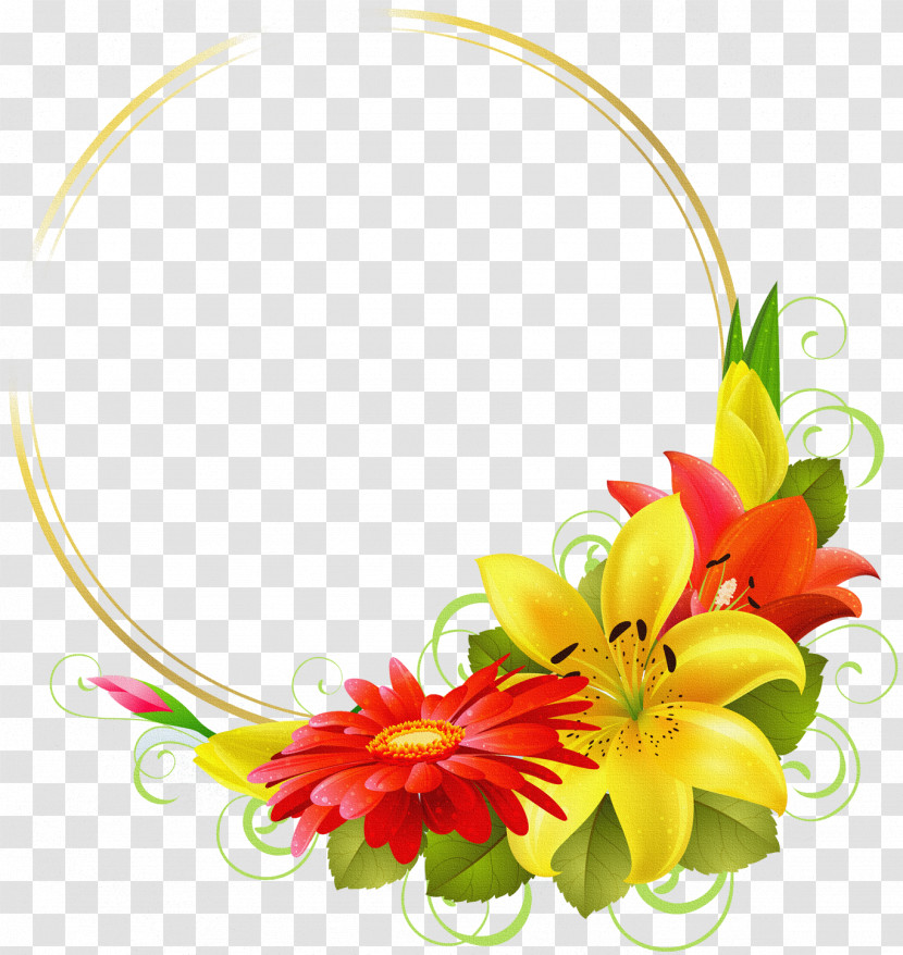 Lily Round Frame Lily Frame Floral Frame Transparent PNG