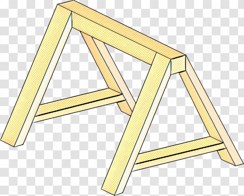 Triangle Yellow Line Table Font - Pop Art - Furniture Sawhorse Transparent PNG