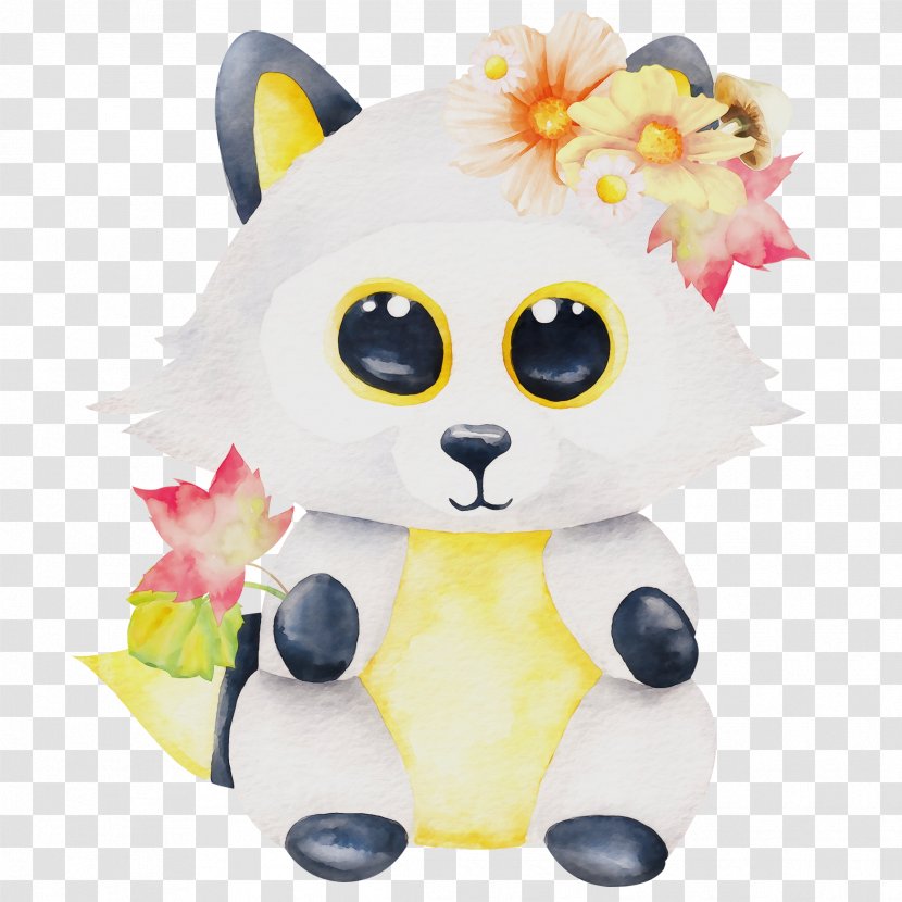Watercolor Animal - Stuffed Toy - Cat Figure Transparent PNG