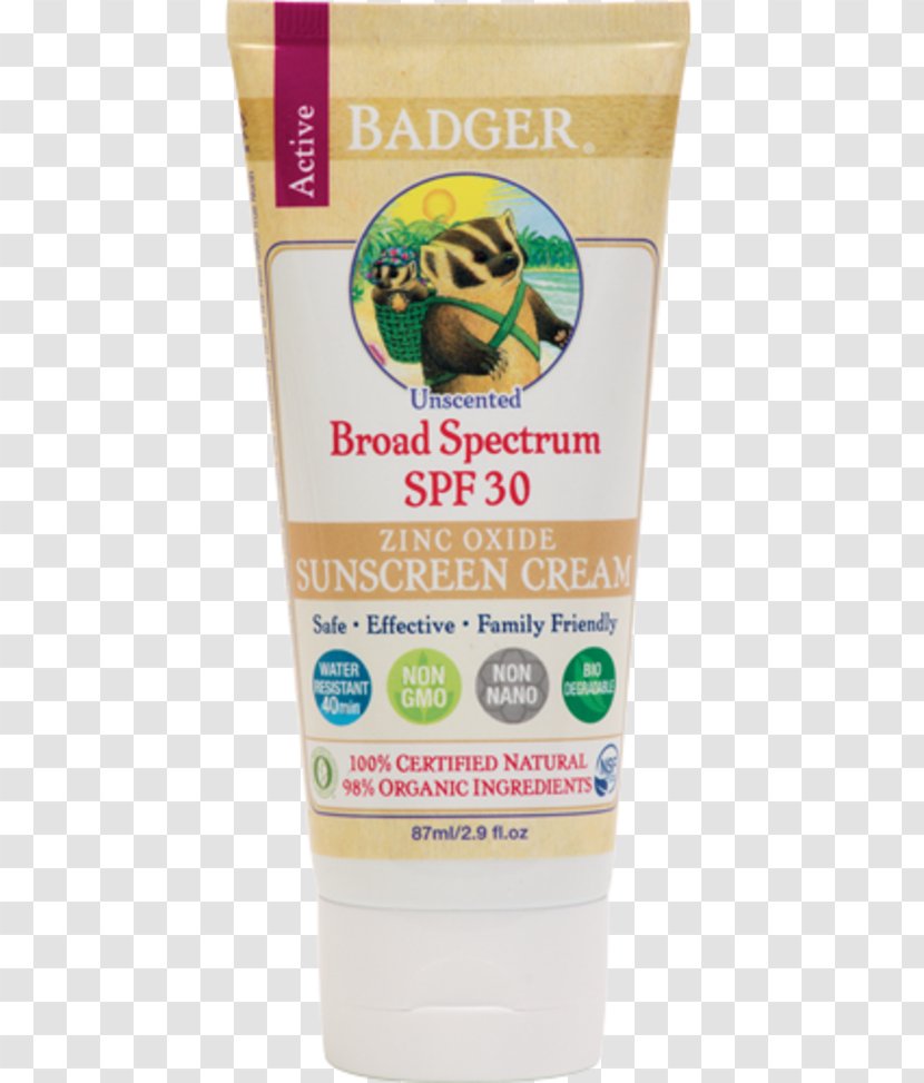 Sunscreen Lip Balm Factor De Protección Solar Lotion Cream - Ounce - Badger Transparent PNG