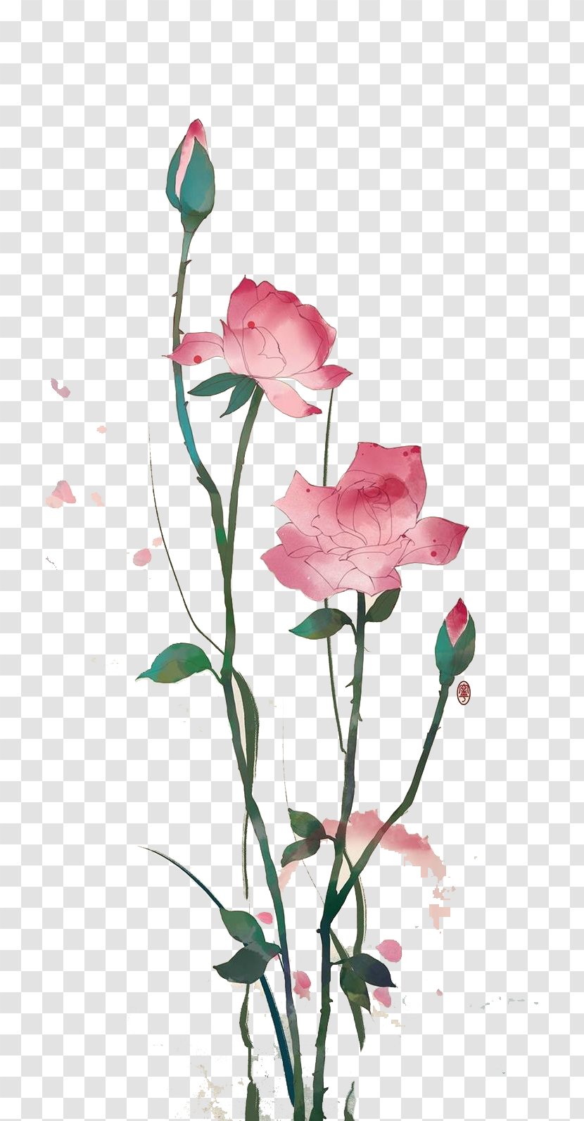Poster - Flower Arranging - Hand-painted Lotus Transparent PNG