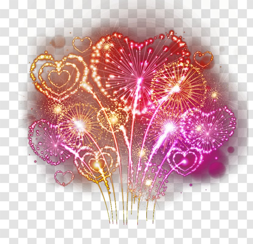 Fireworks Heart Photography - Magenta - Love Color Festival Vector Transparent PNG