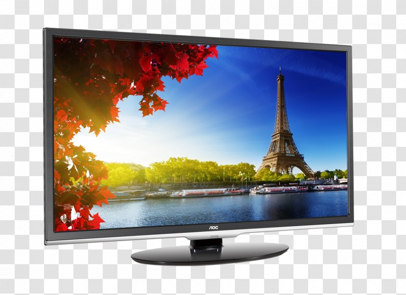 Paper Partition Wall Eiffel Tower Adhesive Wallpaper - Led Backlit Lcd Display - Television Transparent PNG