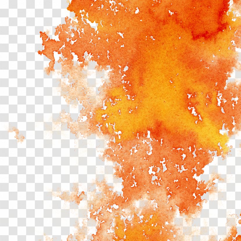 Painting Abstract Art Poster Texture - Sky - Ink Smudges Orange Rice Paper HQ Pictures Transparent PNG