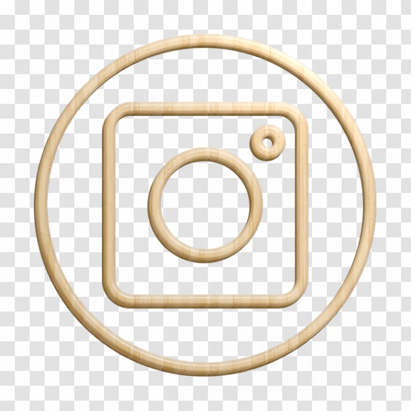 Interface Button Icon Instagram - Metal Brass Transparent PNG