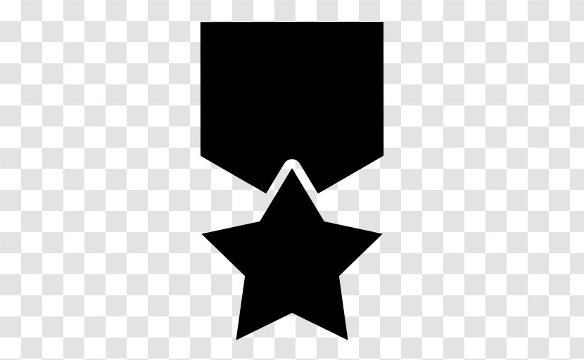 Medal Five-pointed Star Symbol - Black Transparent PNG