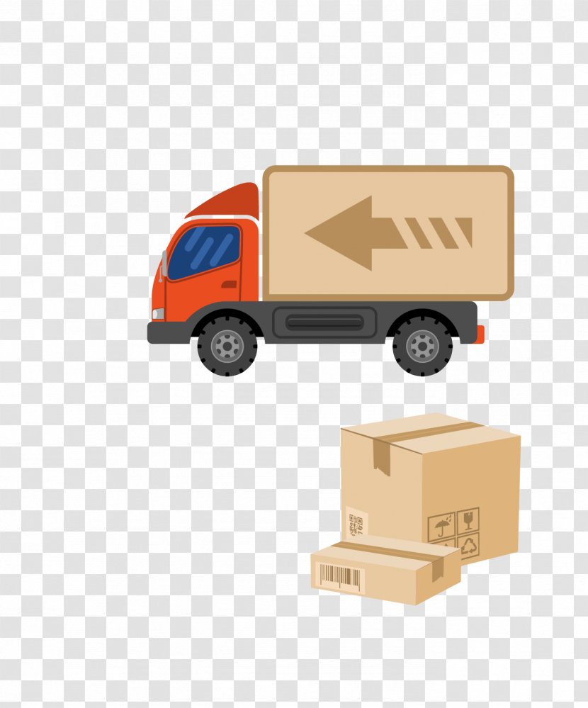 Car Motor Vehicle Automotive Design Truck - Yellow - Vector Cartoon Logistics Transparent PNG