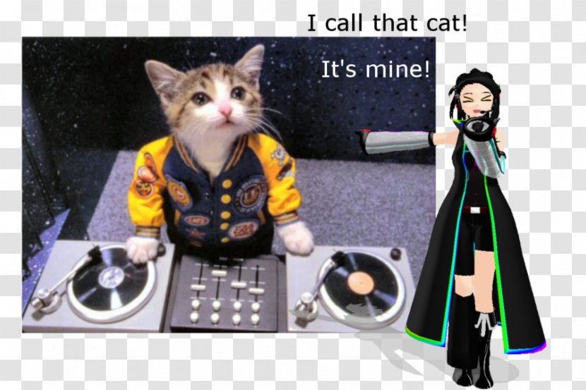 Disc Jockey Forced Perspective Photography - Watercolor - Cat Call Transparent PNG