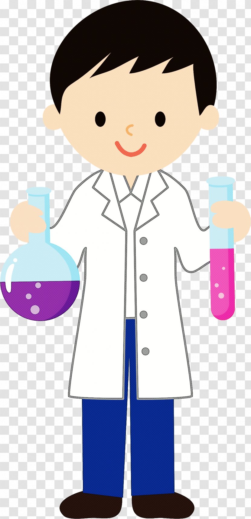 Cartoon Clip Art Male Child White Coat Transparent PNG