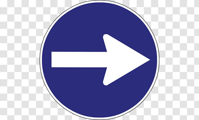 Traffic Sign Arrow - Blue - Round Transparent PNG