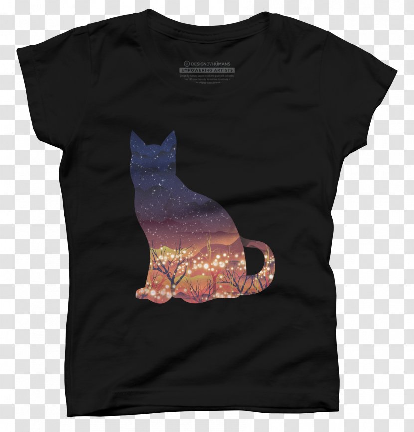 Psychedelic Art Negative Space Poster Painting - Top - Cat Lover T Shirt Transparent PNG