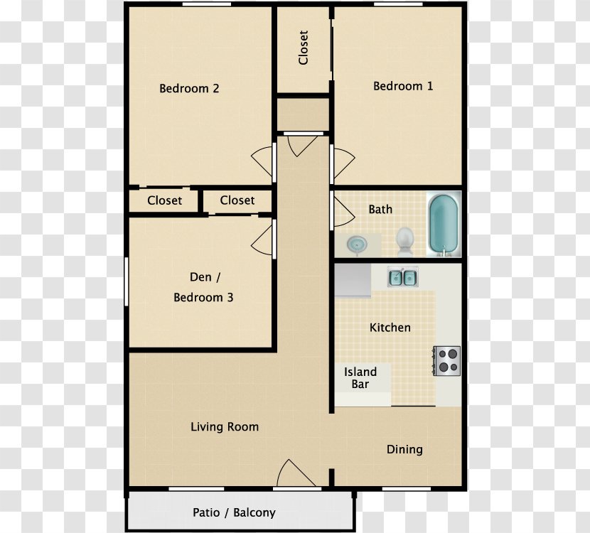 Floor Plan House Bedroom El Pavon Apartments - Paso Transparent PNG
