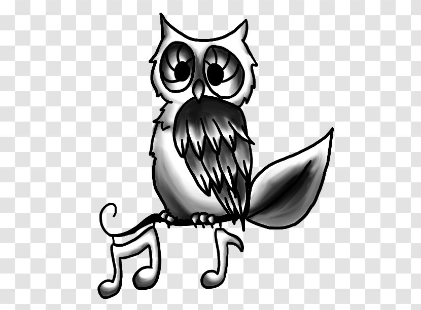 Owl Line Art Cartoon Beak Clip - White Transparent PNG