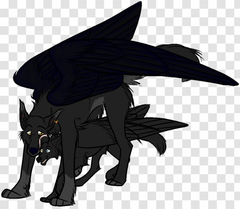 Horse Dragon Carnivora Animated Cartoon Black M - Carnivoran Transparent PNG