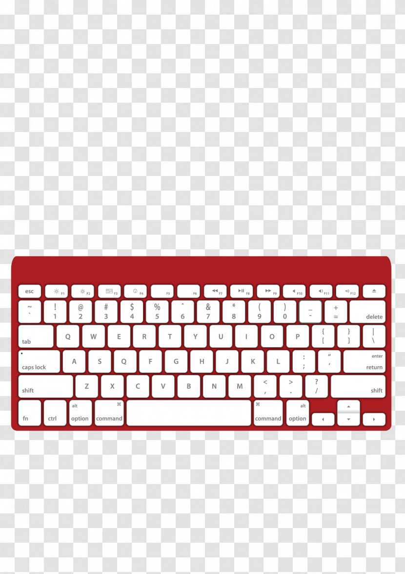 Computer Keyboard IPad 3 Macintosh Apple Wireless - Red - Vector Transparent PNG