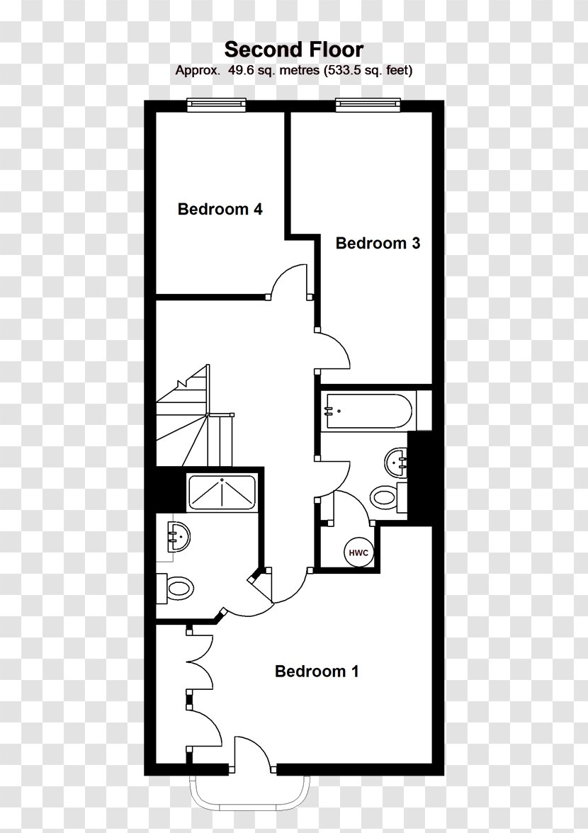 Floor Plan Terraced House Open Storey - Drawing Transparent PNG