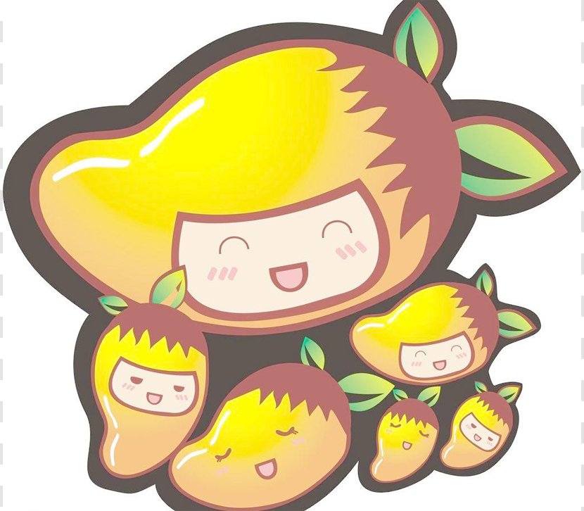 Cartoon Poster Mango - Cute Transparent PNG