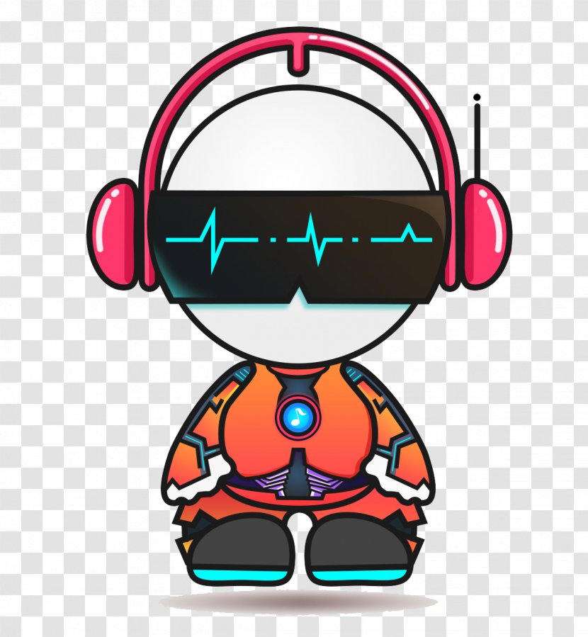 Glasses Headphones Clip Art - Technology - Wearing Sunglasses Listening To Universe People Transparent PNG