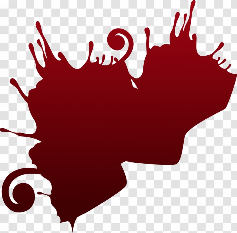 Red Graffiti Clip Art - Silhouette - Hand Painted Transparent PNG