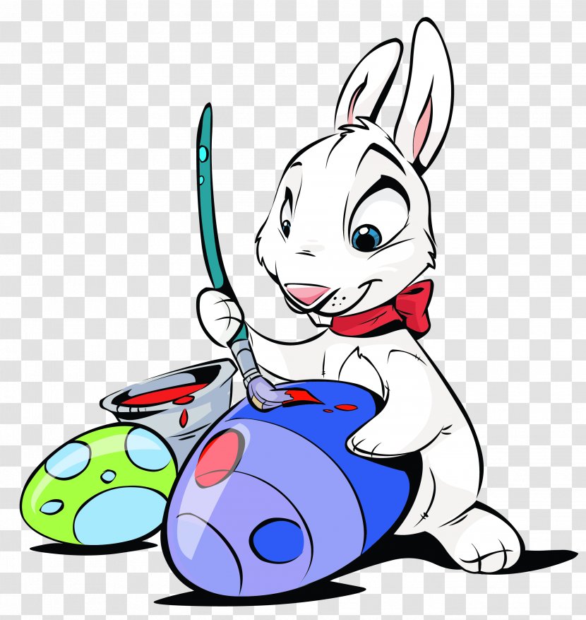 Easter Bunny Egg Rabbit Clip Art - Tail - Painting Eggs Transparent Clipart Transparent PNG