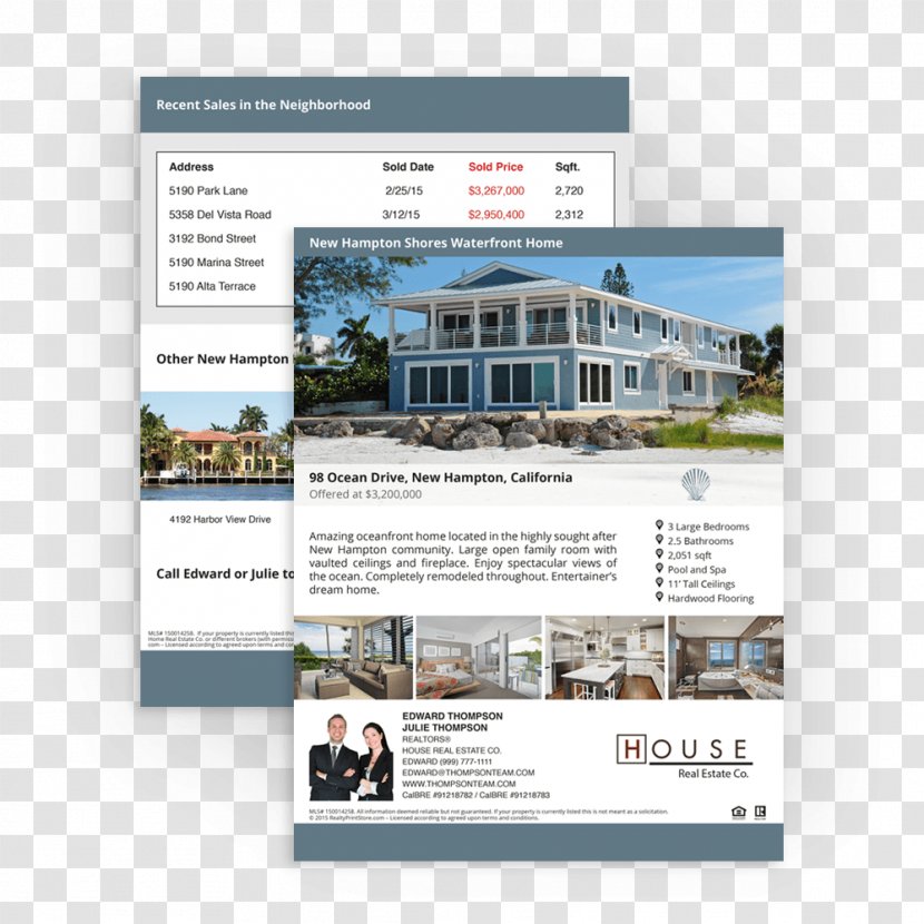 Display Advertising Brand Real Estate - Double Sided Flyer Transparent PNG