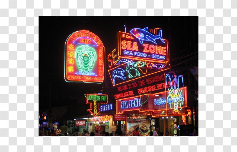 Pattaya Night Walking Street Drinking Food Kathoey - Electronic Signage Transparent PNG