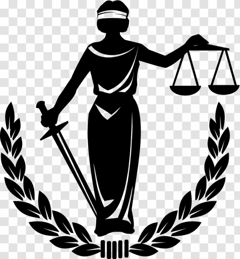 Love Julie Logo Lady Justice - Black And White - Lawyer Transparent PNG