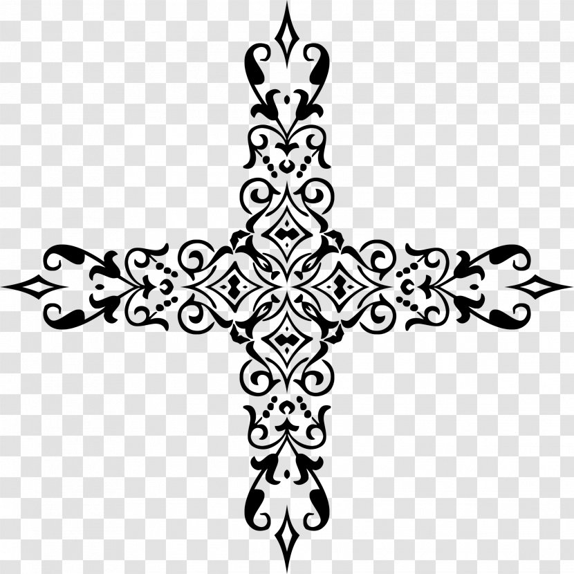 Clip Art - Black - Christian Cross Transparent PNG