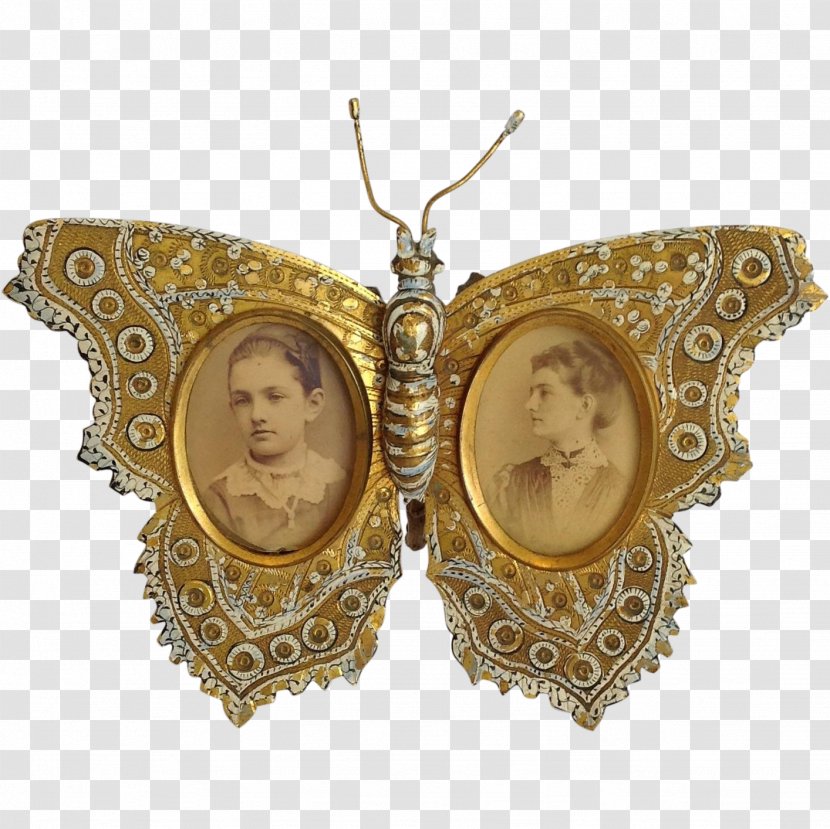 Butterfly Picture Frames Antique Locket Clothing Accessories - Gold - Frame Vintage Transparent PNG