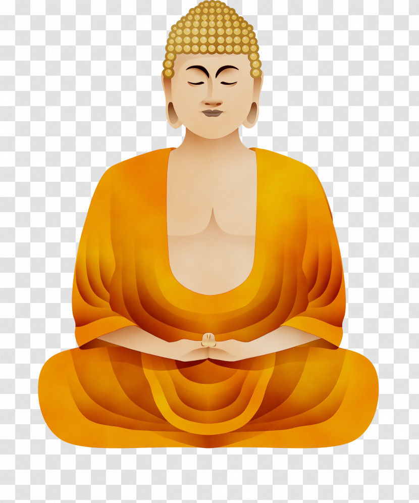 Meditation Yellow Guru Statue Monk Transparent PNG