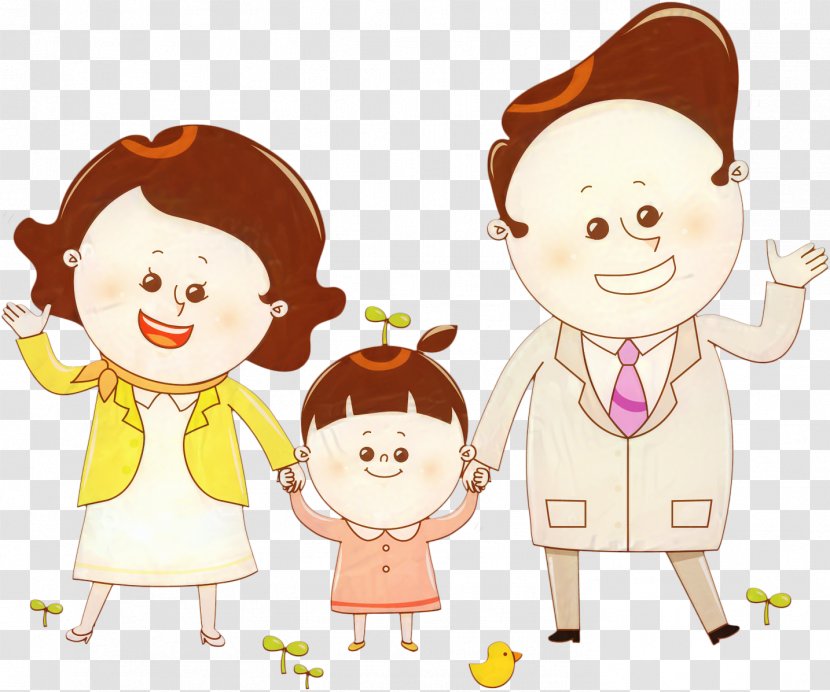 Happy Family Cartoon - Sharing Transparent PNG